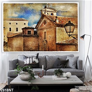 Tranh vẽ thành phố cổ xưa treo tường