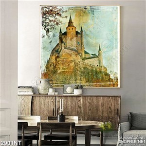 Tranh tòa lâu đài cổ kính