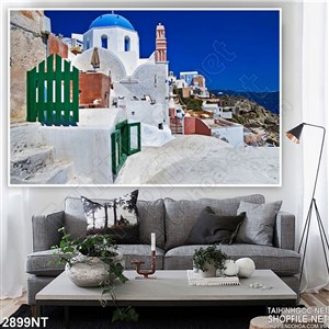 Tranh những tòa nhà trắng treo tường