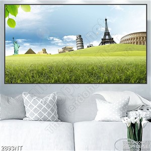 Tranh những kiến trúc nổi tiếng trên thảm cỏ