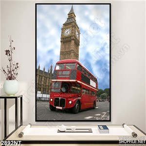 Tranh đỉnh tháp đồng hồ treo tường