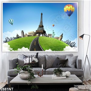 Tranh trái đất xanh treo tường