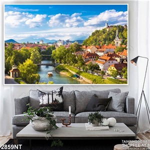 Tranh những cây cầu bắc qua thành phố