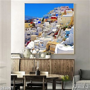 Tranh thành phố trên bãi biển Hy Lạp