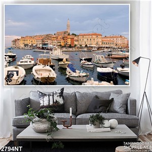 Tranh những chiếc thuyền cách xa thành phố