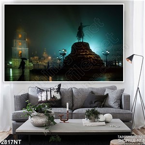 Tranh bức tượng chiến binh trong đêm