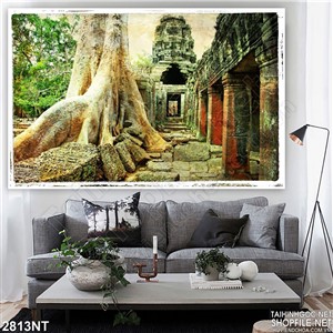 Tranh gốc cây cổ thụ trong đền