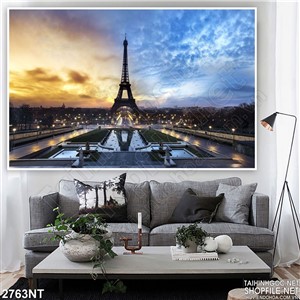 Tranh ánh sáng dưới chân tháp