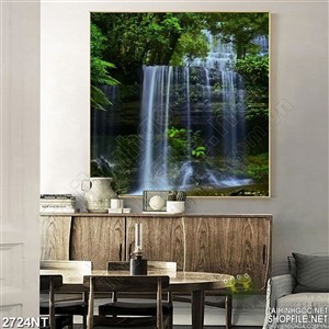 Tranh những dòng nước chảy trên đỉnh núi