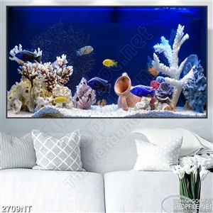 Tranh đáy đại dương xanh