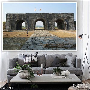 Tranh con đường vào cổng thành 3d