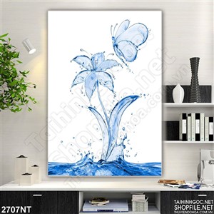 Tranh vẽ hoa nước in uv