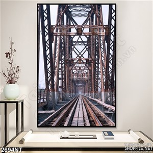 Tranh cầu sắt treo tường