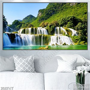 Tranh những khe suối tạo thành thác nước