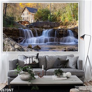 Tranh ngôi nhà trên con suối 3d