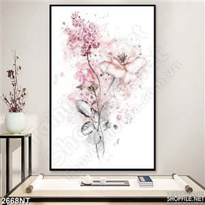 Tranh vẽ những cánh hoa bay tron gió