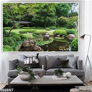 Tranh ngôi bên suối trong rừng xanh 3d