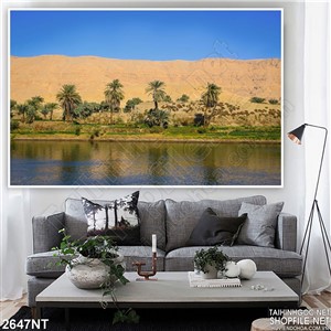 Tranh đồi trọc bên dòng sông