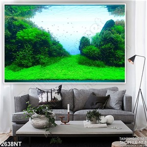 Tranh rừng xanh bên sông 3d