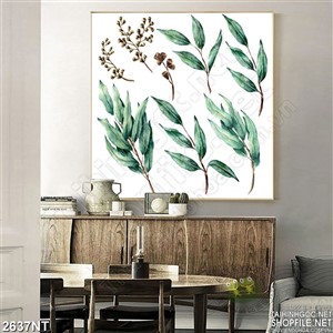 Tranh vẽ những nhành lá xanh