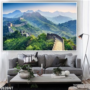 Tranh vạn lý trường thành hùng vĩ in uv