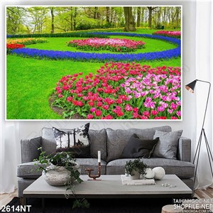 Tranh khu vườn hoa được tạo dáng