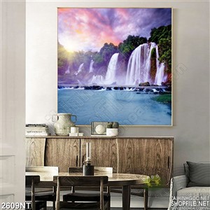 Tranh những dòng thác đổ dữ đội in uv