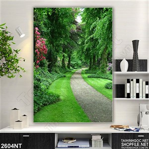 Tranh đường mòn trong khu rừng rậm 3d