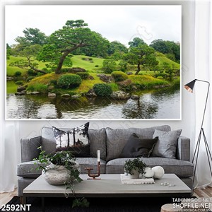 Tranh những cây bách tùng bên sông