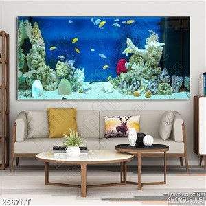 Tranh đàn cá và rặng san hô in uv