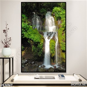 Tranh thác nước đổ xối xả