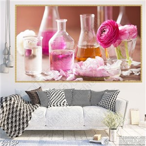 Tranh in uv tinh dầu thơm hoa peony