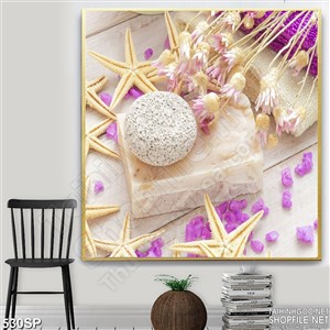 Tranh in wall sao biển và xà phòng thơm spa