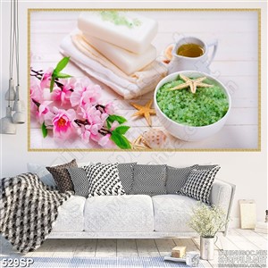 Tranh đẹp in spa cành hoa đào