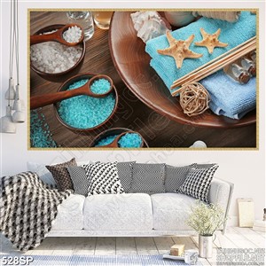 Tranh muối biển thư giãn và sò biển