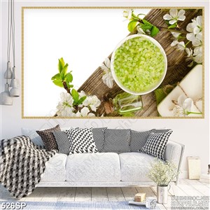 Tranh đá muối thư giãn xanh lá in uv