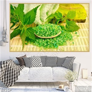 Tranh đẹp in uv muối thơm xanh