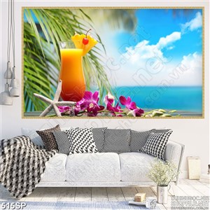 Tranh in spa ánh nến đêm