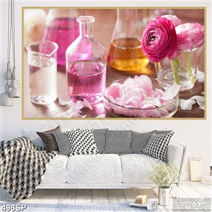 Tranh hoa hồng và tinh dầu hoa