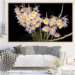 Tranh spa hoa lan vàng đẹp nhất