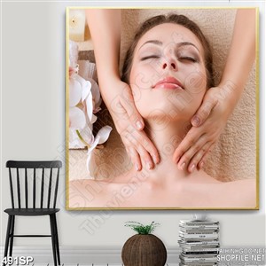 Tranh in uv cho spa massage cổ