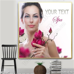 Tranh đẹp cô gái bên nhành hoa lan hồng