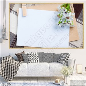 Tranh in tường nhành hoa cúc trắng đẹp nhất