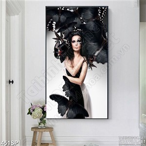 Tranh cô gái đẹp và đêm đen