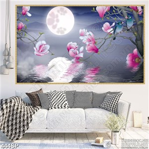 Tranh psd hoa lan và ánh trắng