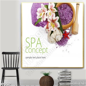 Tranh mới nhất in spa đẹp hoa lili và muối thơm