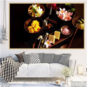 Tranh in wall hoa lan mới nhất đẹp cho spa