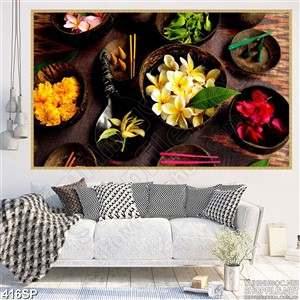 Tranh in cho spa đẹp hoa lan thơm thái lan