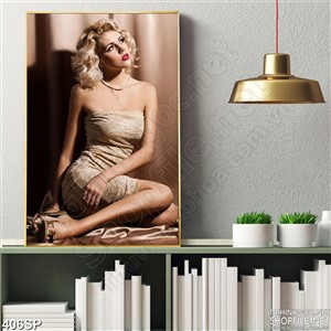 Tranh spa in uv người phụ nữ trầm tư