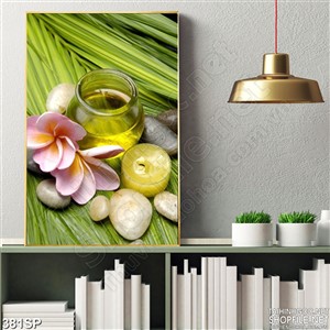 Tranh spa khổ dọc hoa lan hồng